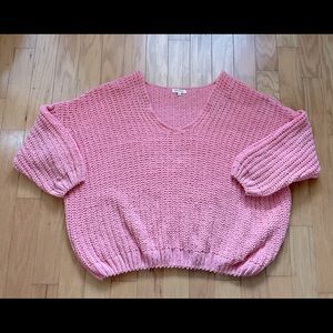 Chunky three quarter sleeve Miracle Sweater M/L pastel Pink!